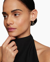 Petite DY Elements® Drop Earrings in 18K Yellow Gold with Black Onyx and Diamonds, 22.6mm